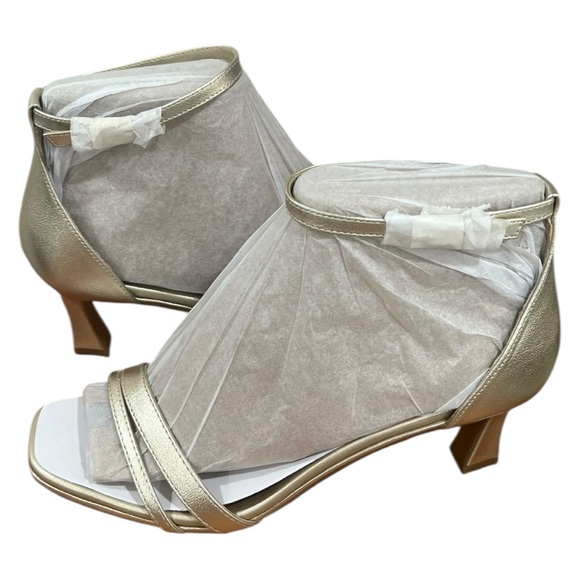 Naturalizer Khloe Heeled Sandals Womens 10 Wide Champagne Metallic New - Picture 2 of 9